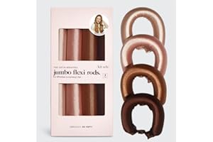 Kitsch Satin Hair Curlers, Heatless Curling Rod – Jumbo Flexi Rod, Heatless Hair Curler – Hair Curlers to Sleep In – No Heat Overnight Curls – For All Hair Types and Texture – 4pcs Rosewood