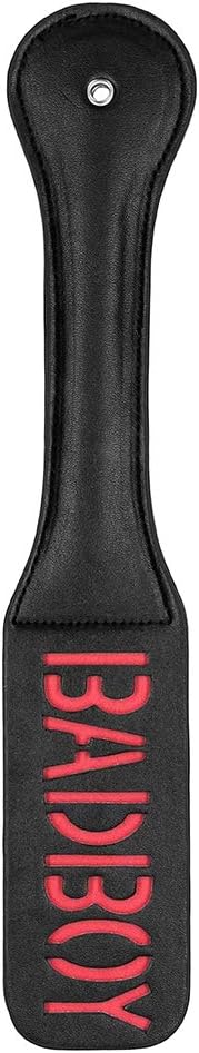 Ouch! by Shots - Polyvinyl BDSM Paddle with 'Badboy' Imprint - Black OU424BLK