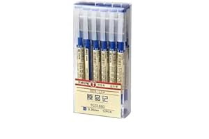 12 Pcs Blue Gel Ink Pen LM 0.35 mm Extra Fine Ballpoint Pen, Quick Dry Gel Roller Pens, Japanese Style Ink Pen, Precise and s
