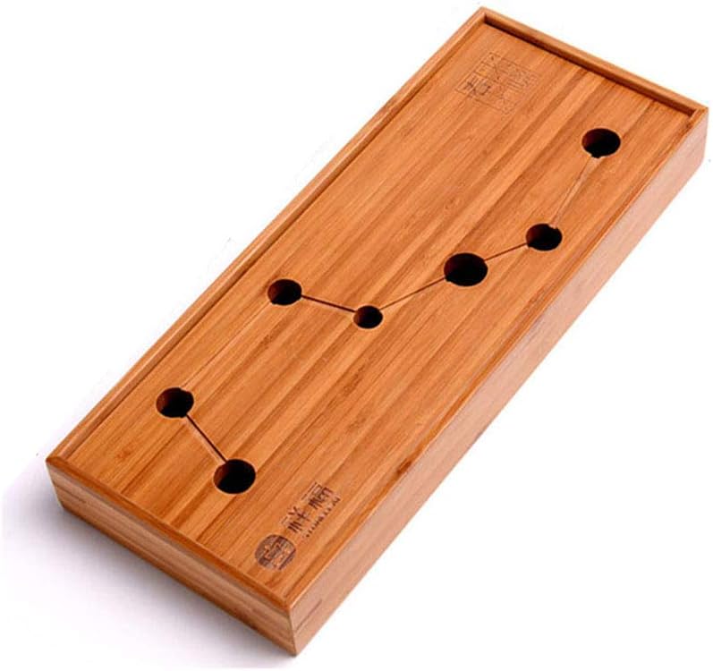 Yeme Bamboo Gongfu Tea Small Table Serving Tray 11.8"x4.7"x1.37"-7 Stars