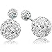 KOREA-JIAEN Shambhala Earrings S925 Sterling Silver Plated Base Cubic Zirconia Double Sided Fully-jewelled Earrings