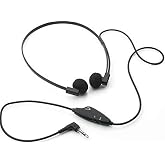 VEC Electronics Spectra SP-VC 5 Deluxe Twin Speaker Transcription Headset, Volume Control and Stereo/Mono Switch, 5 ft. Cord with a 3.5mm Right Angle Stereo Plug, Pouch for Personal Storage