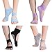 Toeless Yoga Pilates Socks Non Slip Skid 4 Pairs for Yoga Pilates Barre Dance for Women
