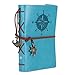 Leather Writing Journal Notebook, CWKTITI Classic Spiral Bound Notebook Refillable Diary Sketchbook Gifts with Unlined Travel Journals to Write in for Girls and Boys (Sky Blue)