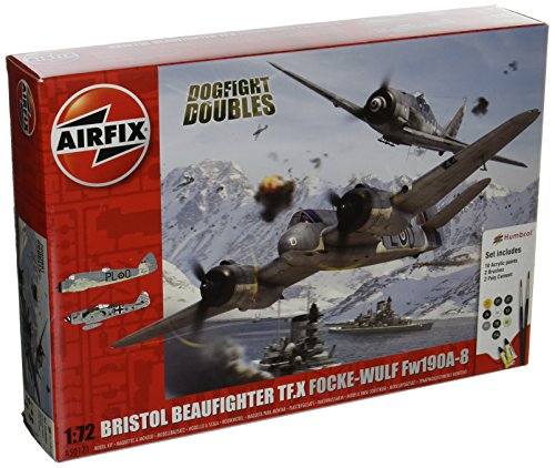 Airfix Bristol Beaufighter Mk X vs Focke-Wulf FW190A-8 Dogfight Double Plastic Model Gift Set (1:72 Scale)