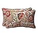 Pillow Perfect Bright Floral Indoor/Outdoor Accent Throw Pillow Plush Fill, Weather, and Fade Resistant, Lumbar - 11.5