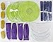 Glam Gala Decor 20 Pcs Hanging Paper Party Decoration Supplies Kit in Purple, Blue, Green, Teal, and Gold-Includes 4 Lanterns, 4 Pom Poms, 4 Tissue Fans, 4 Honeycombs, and 4 Strings of Dot Garland…