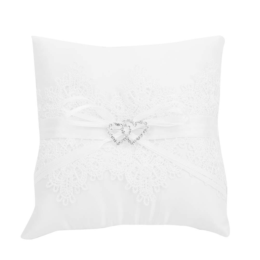 Ivory Satin Flower Girl Basket Wedding Cushion Pillow Lace Floral Ivory Bearer Cushion for Wedding Engagement Partydaily decoration