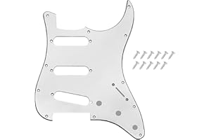 DIAO79NI 11 Hole SSS Strat Pickguard for Fender USA/Mexican Made Standard Stratocaster Modern Style Electric Guitar, White-Black, 3ply.
