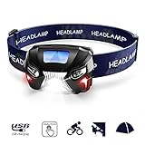 Rechargeable Sensor Headlamp,Ultra Bright 600 Lumens White Cree LED Head Lamp Flashlight with Redlight and Motion Sensor Switch,Great For Running, Camping, Hiking,Waterproof,Lightweight