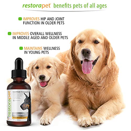 RestoraPet Unflavored Organic Pet Supplement for Dogs, Cats & Horses | Healthy & Safe Antioxidant Liquid Drops | Anti-Inflammatory Multi-Vitamin | Increases Mobility, Energy & Reduces Joint Pain - Thumbnail 4
