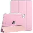 MoKo for iPad Pro 11 Inch Case M4 2024 (5th Gen), Ultra Slim Stand Case with Hard PC Translucent Back Shell Cover for iPad Pro 11'' 2024 Model (A2836/A2837/A3006),Support Apple Pencil Pro,Nosegay Pink