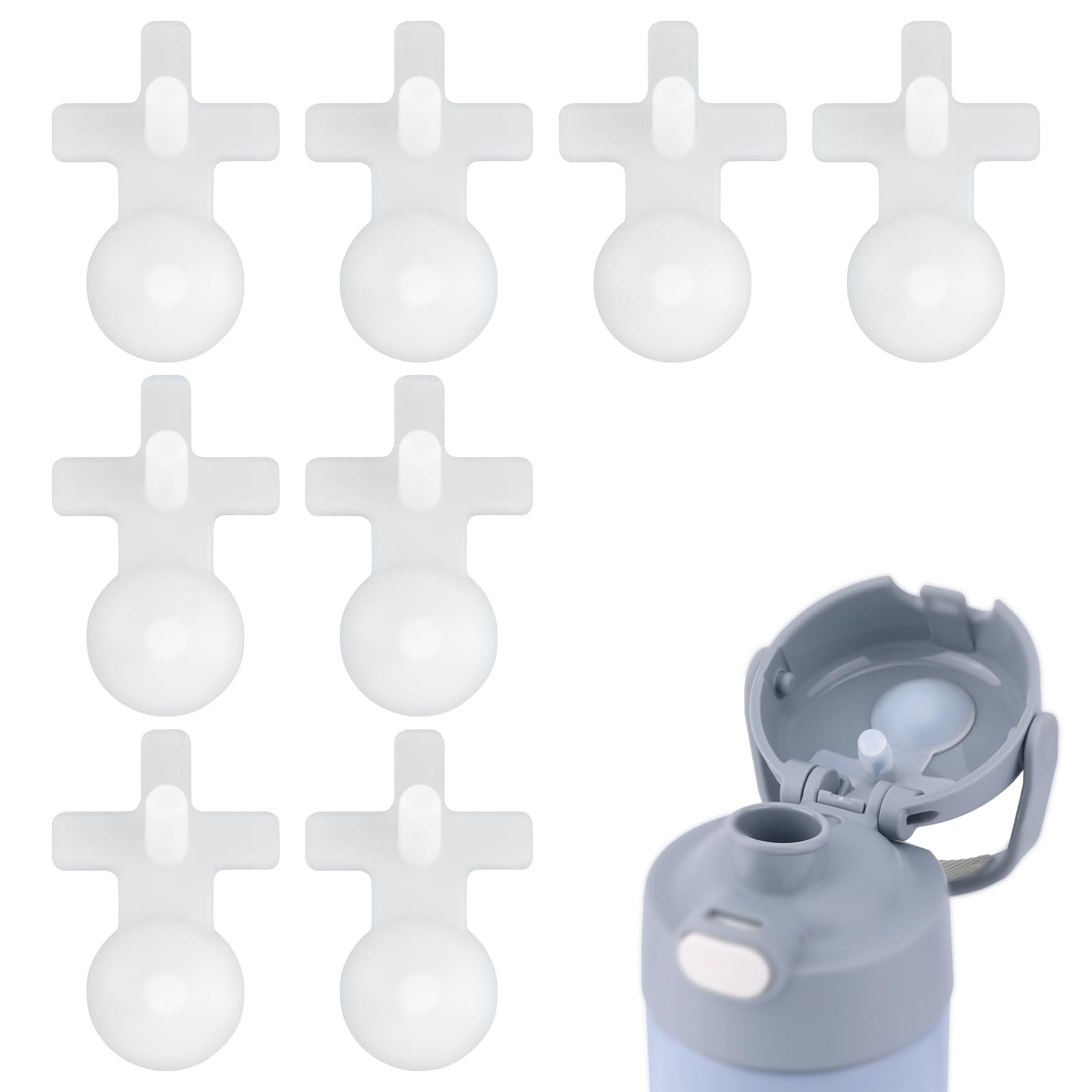 Photo 1 of 8pcs Replacement Stopper Compatible with Thermos Funtainer, Bottle Lid Seal Plug Replacement Parts Accessories for THERMOS FUNTAINER 16 Ounce Stainless Steel Vacuum Insulated Bottle