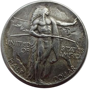 Rare Antique United States USA 1926 Year Oregon Trail Half Dollar Great Restrike Silver Color Coin