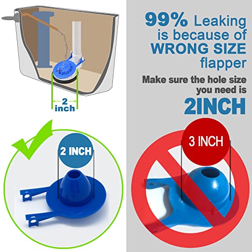 Toilet Flapper Replacement 2 inch (2 Pack) Universal for American