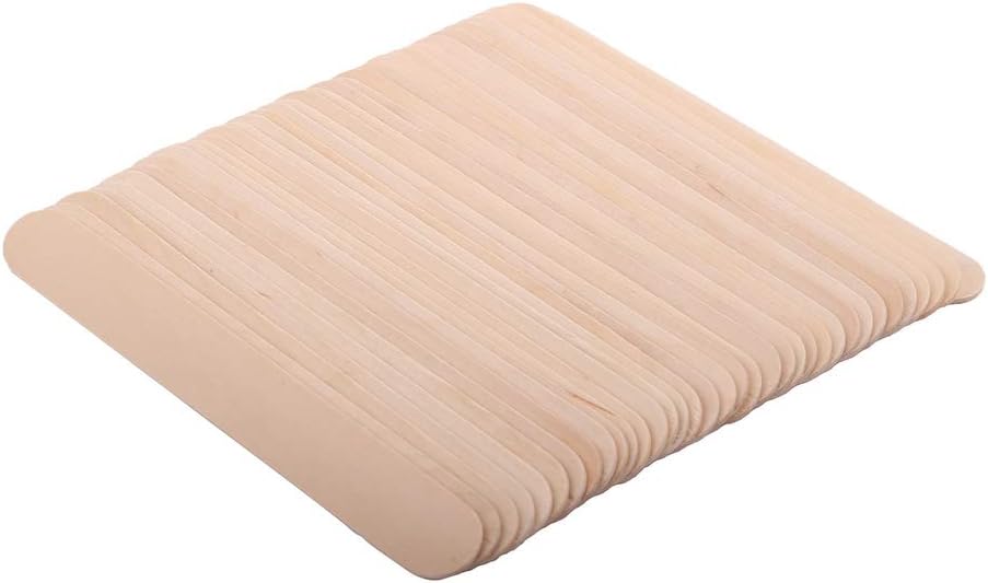 Bipra® 100 Pieces Tongue Depressors Large Waxing Spatulas Wooden for Wax Hair Removal,Natural Wood,Non-sterile,6 Inches Disposable