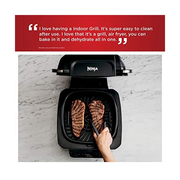Ninja-Foodi-5-in-1-4-qt-Air-Fryer-Roast-Bake-Dehydrate-Indoor-Electric-Grill-AG301-10-x-10-Black-and-Silver