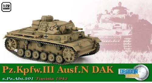 501st Heavy Tank Battalion Tunisia 1943 1/72 WW.II German Panzer III N-type German Africa Corps (japan import) by Dragon Armour