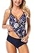 CharmLeaks Women Floral Tankini Two Piece Swimsuits Halter Swimwear Bathing Suits