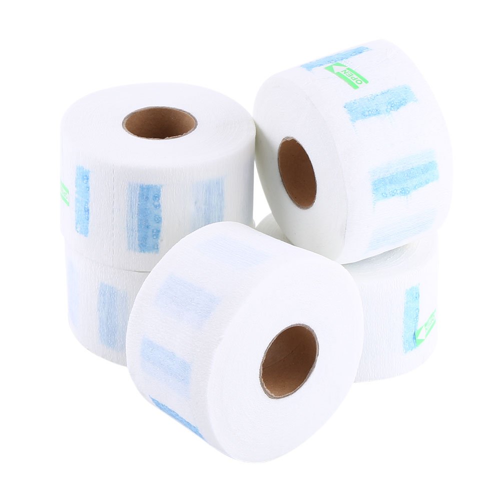 Pack of 5 Disposable Neck Rolls, Stretchy Neck Hairdressing Neck Covering Paper Towel for Hairdressers and Barbers or Household Use, Hair Salon