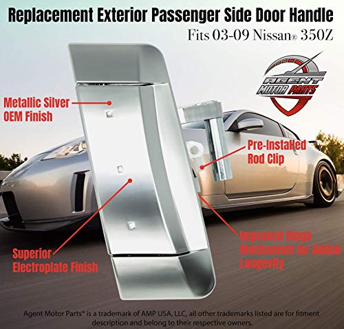 Replacement Exterior [Passenger] Door Handle - For Fits Nissan 350z 2003, 2004, 2005, 2006, 2007, 2008, 2009 - Right Side - Year Models 03, 04, 05, 06, 07, 08, 09 Replaces OE Part# 80606-CD01E - Thumbnail 2