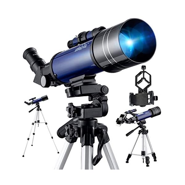 F400-70MM Astronomisches Teleskop mit Stativ, AZ-Halterung FMC Optisches Refraktor-Glas-Teleskopen Fernrohr für Kinder…