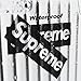 200 pcs Supreme Sticker Black Waterproof and Oil Proof Sticker Skateboarding Sticker, Laptop Sticker, Phone case, Backpack Sticker, Car Sticker (Black)