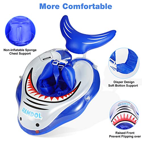 Shark Baby Swim Pool Float Baby with Canopy Baby Floaties