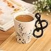 12.9 oz Unique 3D Handle Music Mug Musical Notes Design Coffee Cup Ceramic Music Musical Notes Cup Gift for Women,Men,Friend