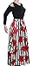 VLUNT Women's African Floral Print A Line Long Skirt Pockets Two Pieces Maxi Dress Red