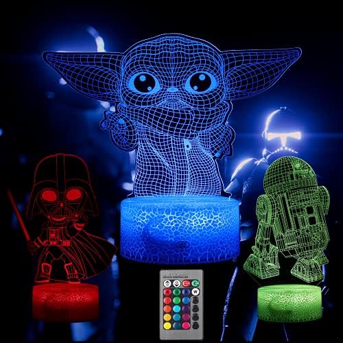Star Wars Night Lights for Kids, 16 Color Baby Yoda Lamp Bedroom Decor