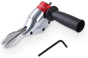 Mershca 360° Pivoting Drill Metal Shear Attachment, Professional Power Tool Accessory for Cordless & Corded Drills, Heavy-Duty Metal Cutter for Iron, Aluminum & Copper Sheets with Adjustable Handle- R