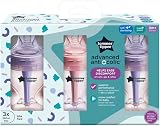Tommee Tippee Natural Start Anti-Colic Baby Bottle 260ml Pink Purple Pack of 3 view 2