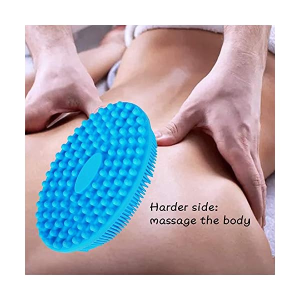 Silicone-Body-Brush-Soft-Body-Scrubber-Shower-Brush-Exfoliating-Cleaning-Brush-Comfortable-Face-Skin-Massage-Tool-Blue Silicone Body Brush, Soft Body Scrubber Shower Brush Exfoliating Cleaning Brush, Comfortable Face Skin Massage Tool…
