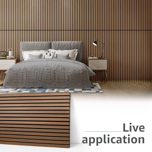Clocell 2 Wood Slat Acoustic Panels for Wall and Ceiling - 3D Fluted Sound Absorbing Panel with Wood Finish 120 X 60
