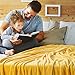 Bedsure Flannel Fleece Luxury Blanket Yellow Lightweight Cozy Plush Microfiber Solid Blanket 50x60 in