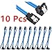 Sata cable TXLOVE 18 Inch SATA III 6.0 Gbps Data Cable with Locking Latch and 90-Degree Plug, 10x Sata Cable Blue