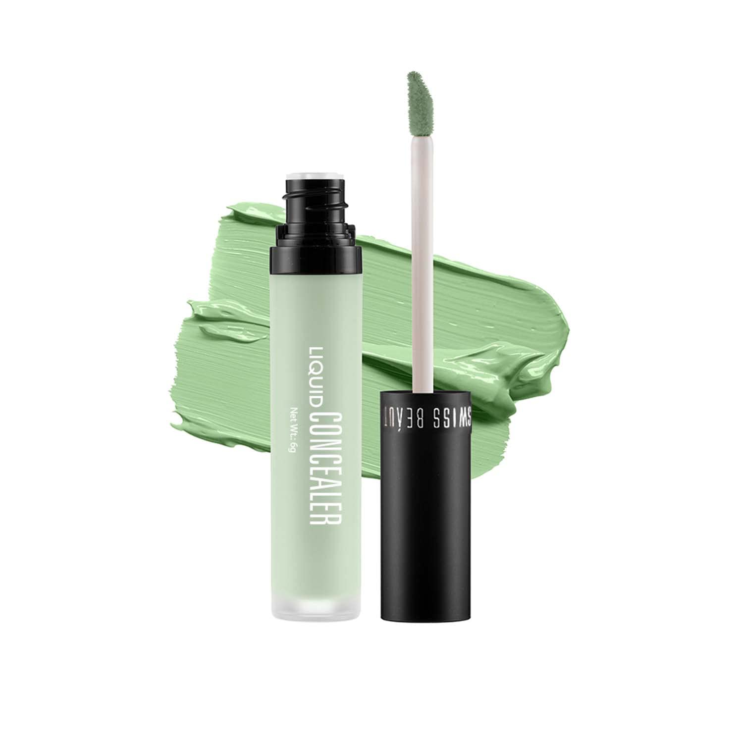 Swiss Beauty Liquid Light Weight Concealer With Full Coverage | Easily Blendable Concealer For Face Makeup With Matte Finish | 6 Gram, Shade - (Green)