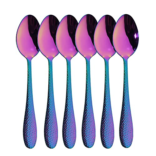 6pcs Gold Dinner Spoon Posate Posate Posate 304 Acciaio inox Stoviglie Specchio 5 Colore Cucchiaio da cucina Cucchiaio… - Image 8