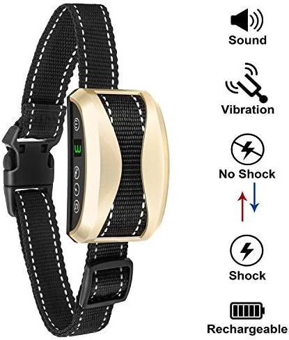 Bark Collar Upgraded Humane Dog No Bark Collar with Beep Vibration No Shock or Harmless Shock for Small Medium Large Dog
