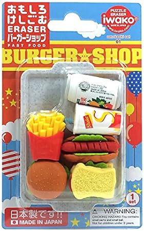 Amazon イワコー おもしろ消しゴム バーガーショップ Er ブリスターパック01 消しゴム 文房具 オフィス用品