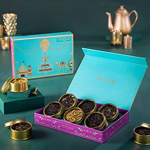 VAHDAM, Indian Tea Carnival Gift Set 6 Teas in Sampler Gift Box
