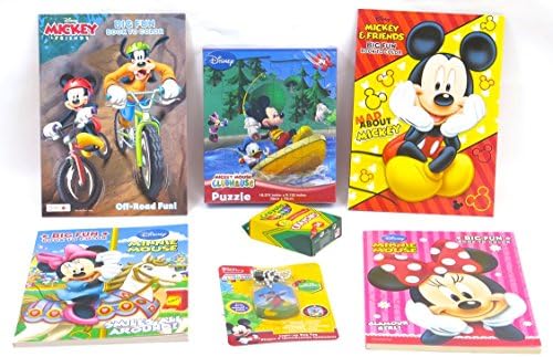 Easter Mickey mouse four Jumbo Coloring and Activity Book and 36 large Crayon,s set 7, Great for Kid's Easter Basket.