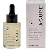 Acure Brightening 2% Vitamin C & Ferulic Acid Serum - Vit C Serum for Face, Anti Aging, Bright Glow for Women & Men, Facial Skincare, Vegan & Cruelty Free - 1 fl oz