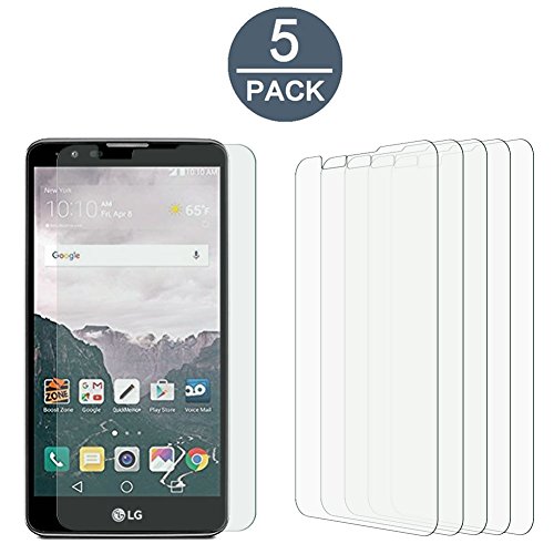 [5 pack] lg stylo 2 plus high defintion ultra clear scr…