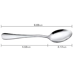 Lazooy 8 Pack Soup Spoons Dinner Spoon 18/10