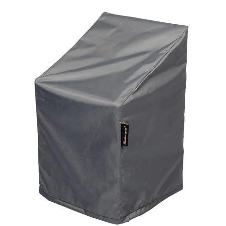 Hentex Schutzhülle für Gartenstühle Stapelstühle Abdeckung,Wasserdichtes,Grau, 75x78DxH65/110 cm