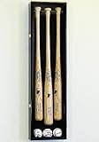 3 Baseball Bat Display Case Cabinet Holder Wall Rack w/ UV Protection - Lockable