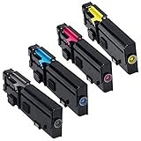 Dell C2660dn High Yield Black and Standard Yield Color Toner Cartridge Set