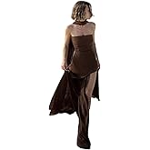 Women's Elegant Strapless Prom Maxi Dress with Scarf Sexy Mesh Backless Split Party Club Cocktail Evening Formal Dresses